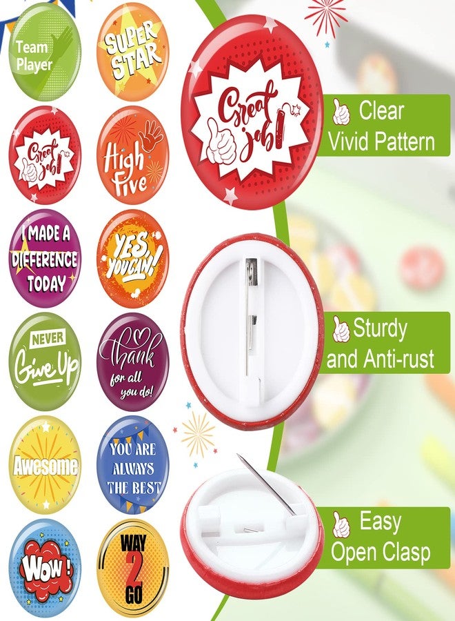 Highergo 204 Pcs Reward Button Pins Mini Recognition Round Motivational Buttons Bulk Appreciation Encouragement Pin Badges Good Job Team Award for Employees Kids Students Workers Gifts - Image 5